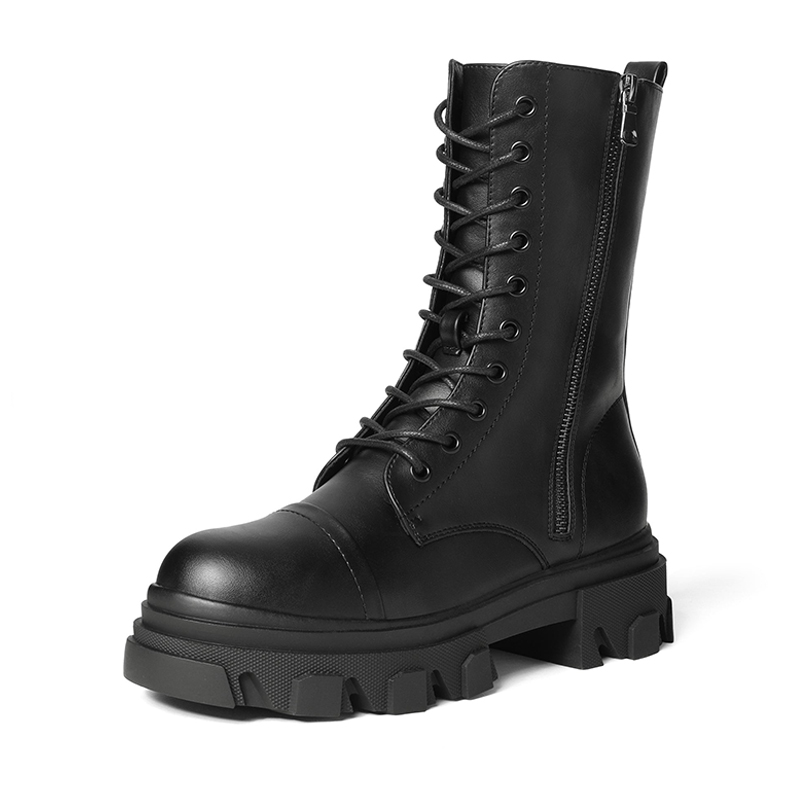 Women's mid calf on sale lace up combat boots